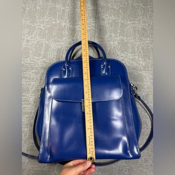 McKlein USA La Grande LEather Vertical Laptop Briefcase Blue Bag - Picture 12 of 13